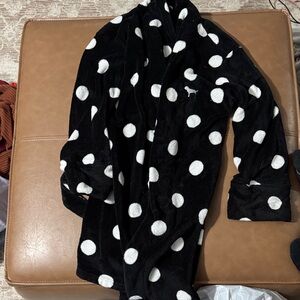 Victoria's Secret Black and White Polka Dot Robe